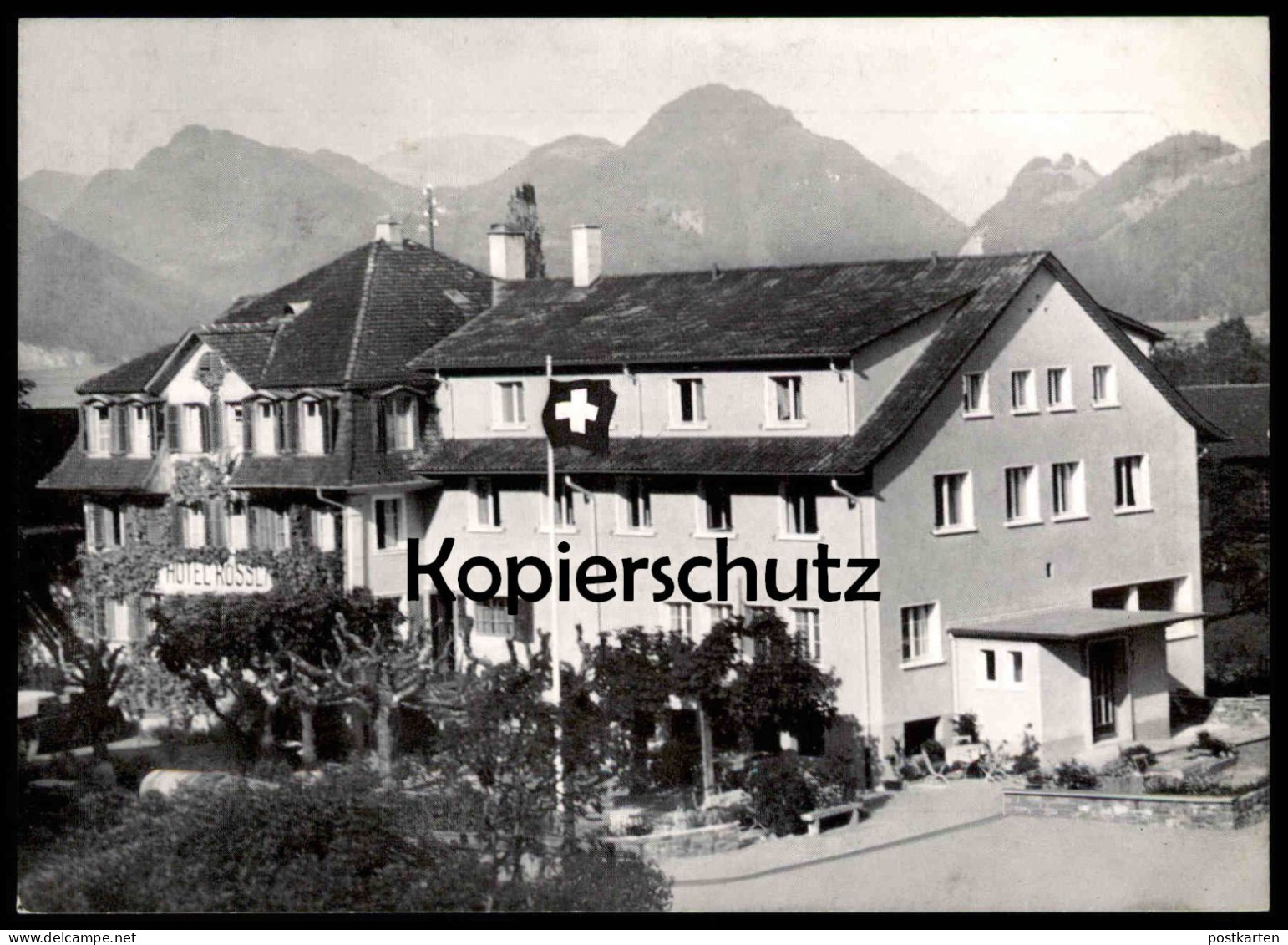 ÄLTERE KARTE ALPNACHSTAD HOTEL UND PENSION RÖSSLI FAMILIE MOLL ALPNACH VIERWALDSTÄTTERSEE postcard cpa AK Ansichtskarte