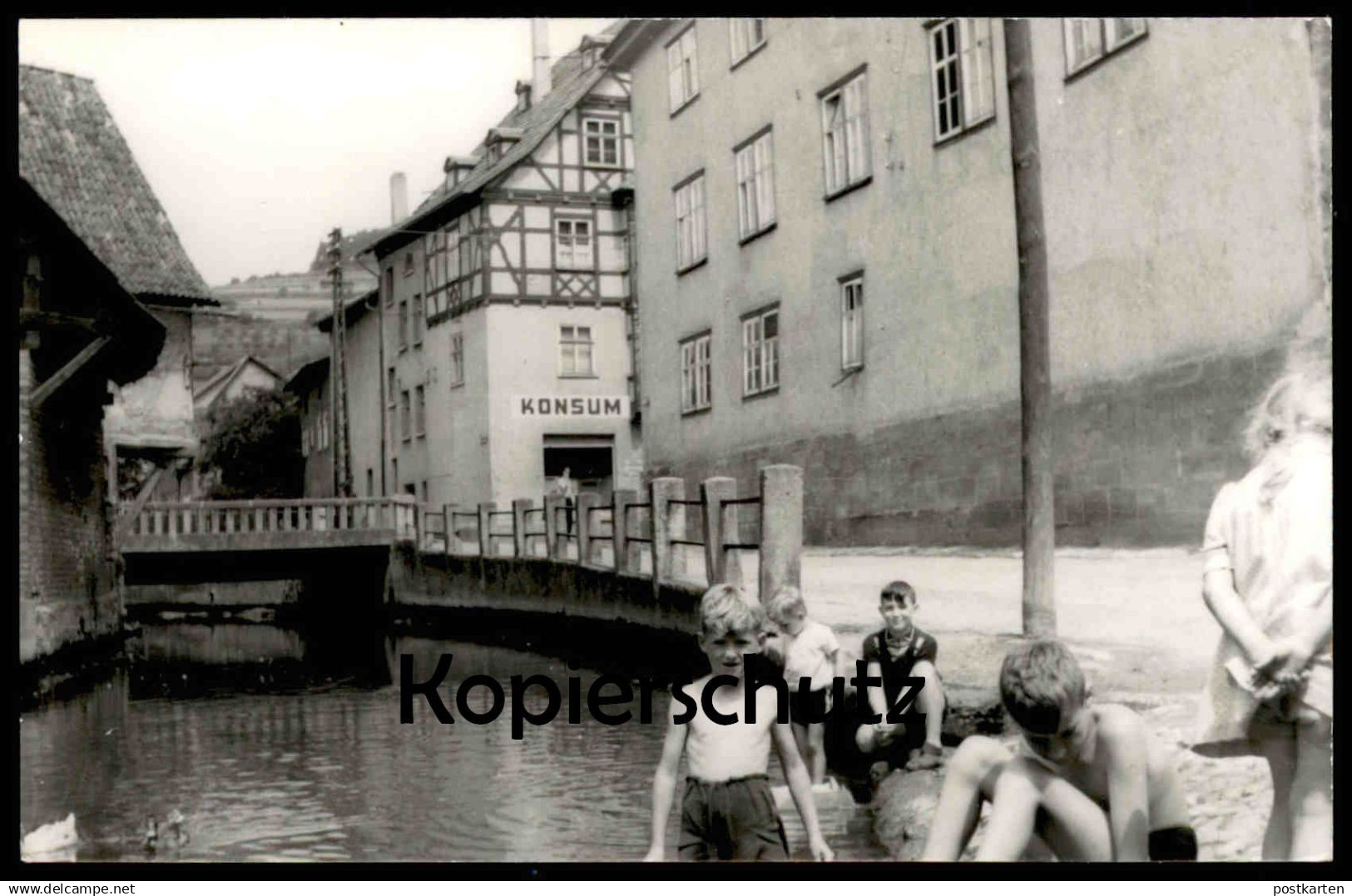 ÄLTERE KARTE WASUNGEN WERRA INNENSTADT KONSUM JUNGEN KINDER REPRO? Thüringen Format Postkarte Ansichtskarte