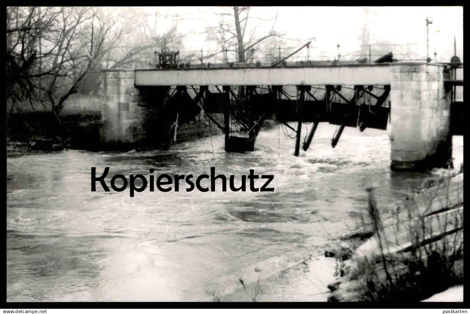 ÄLTERE KARTE WASUNGEN WERRA STAUWEHR ÜBERFLUTUNG ÜBERSCHWEMMUNG REPRO? Thüringen Format Postkarte Ansichtskarte