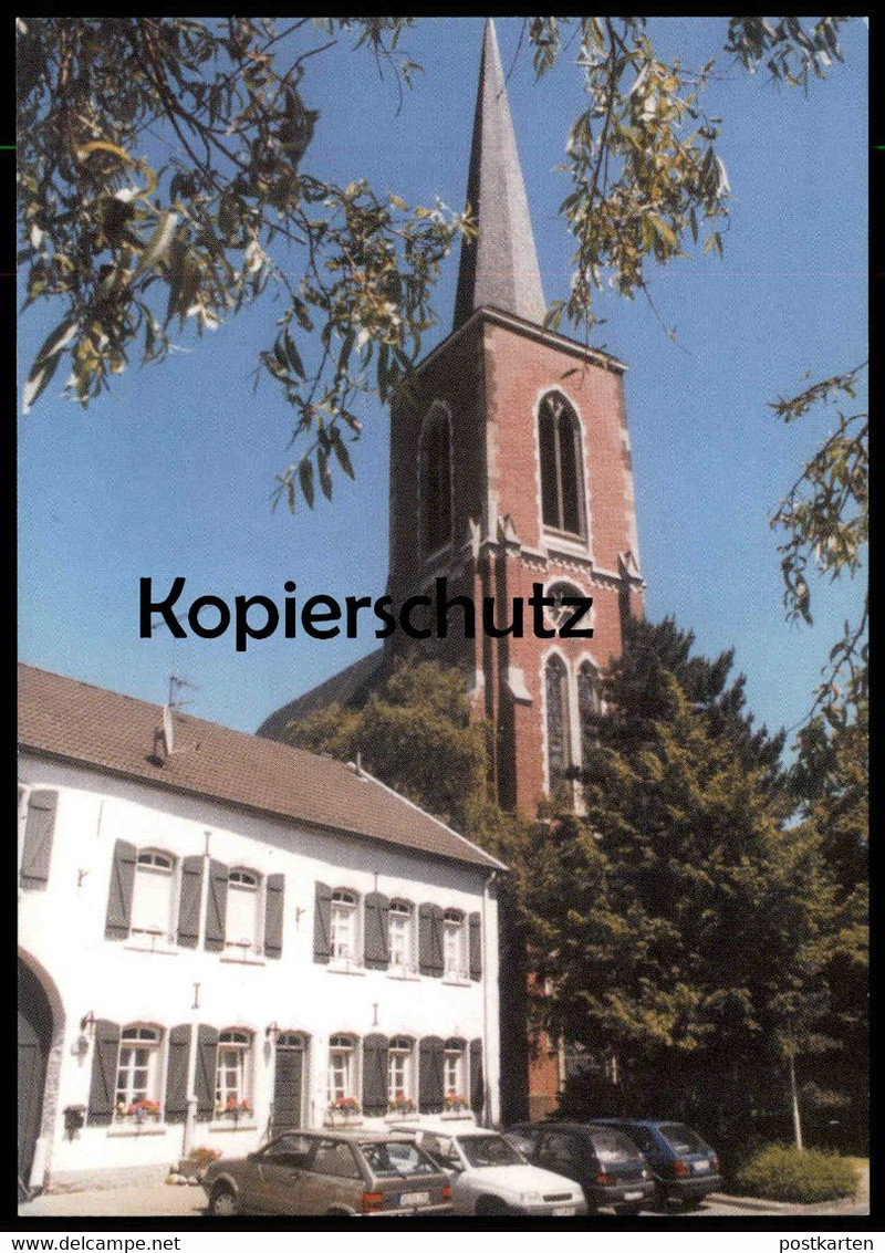 ÄLTERE POSTKARTE BAUDENKMAL IN BARDENBERG MIT PFARRKIRCHE ST. PETER UND PAUL SPD WÜRSELEN PARTEI cpa AK postcard