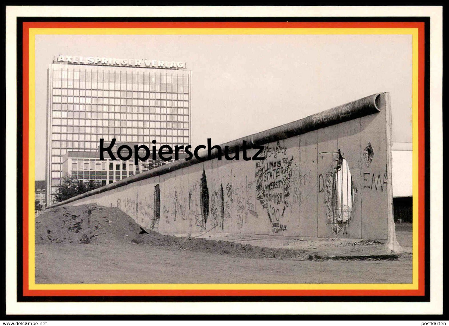 ÄLTERE POSTKARTE BERLIN BERLINER MAUER MIT AXEL SPRINGER VERLAG CHUTE DU MUR WALL Illinois state university cpa postcard