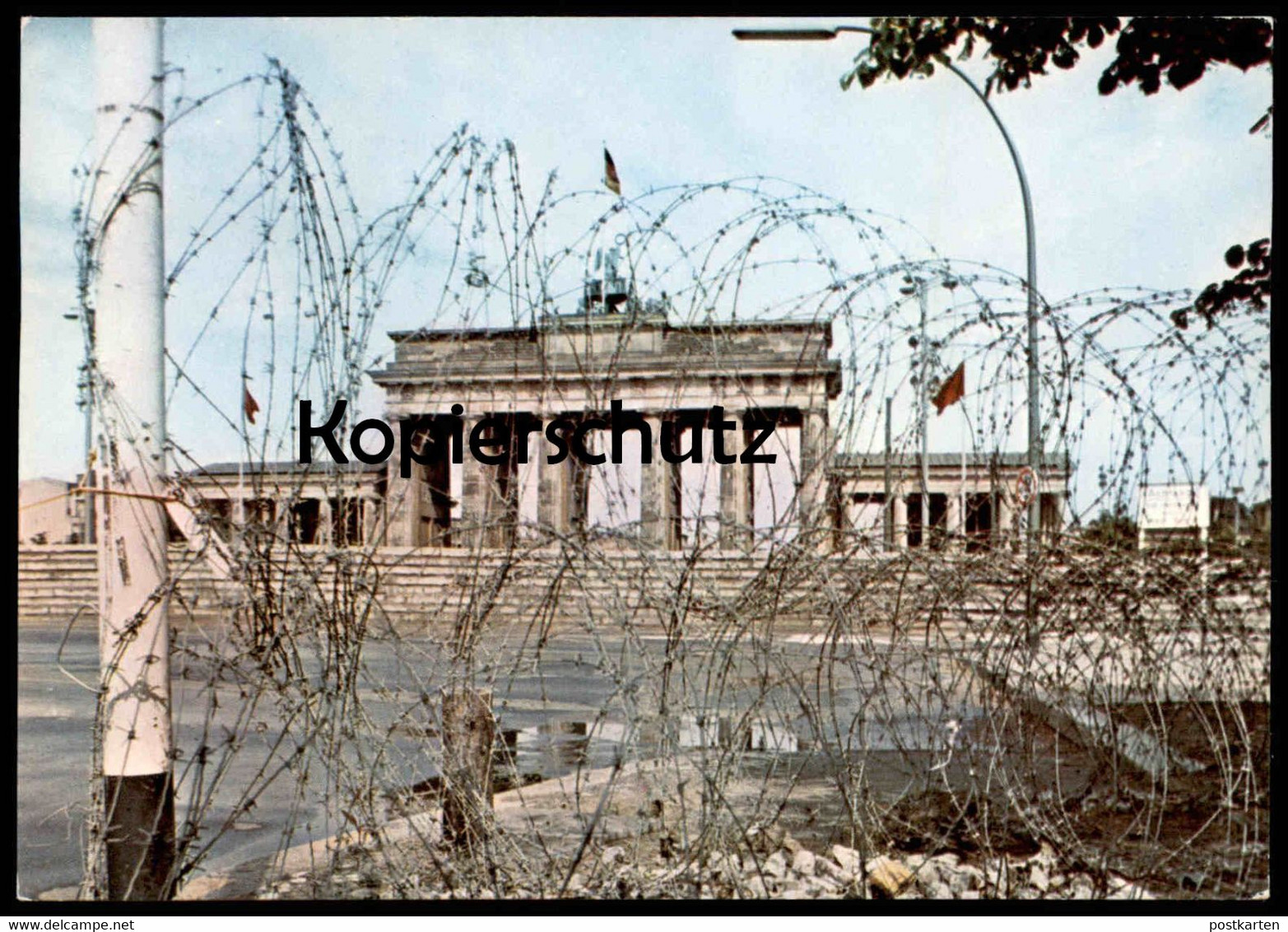ÄLTERE POSTKARTE BERLIN  BRANDENBURGER TOR BERLINER MAUER CHUTE DU MUR WALL STACHELDRAHT Barbwire Barbelé cpa postcard
