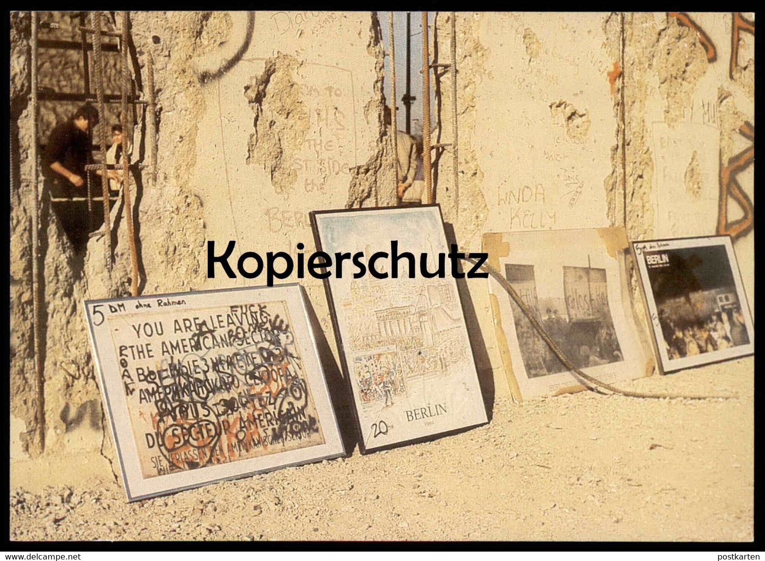 ÄLTERE POSTKARTE BERLIN KUNST AN DER MAUER BERLINER MAUER FARBFOTO BIRGIT FAUST THE WALL LE MUR Art Souvenir AK postcard