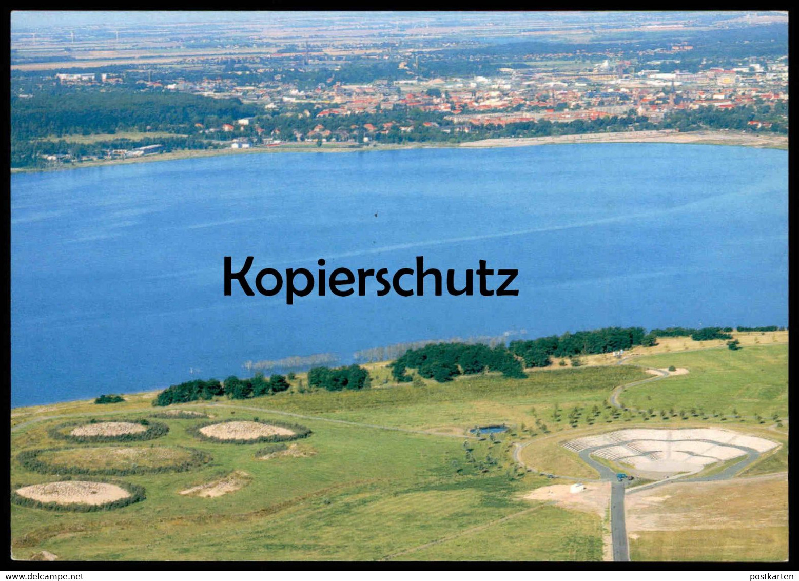 ÄLTERE POSTKARTE BERNSTEINSEE BITTERFELD-WOLFEN LANDSCHAFTSKUNST UND AGORA SACHSEN-ANHALT SEE FRIEDERSDORF Ansichtskarte