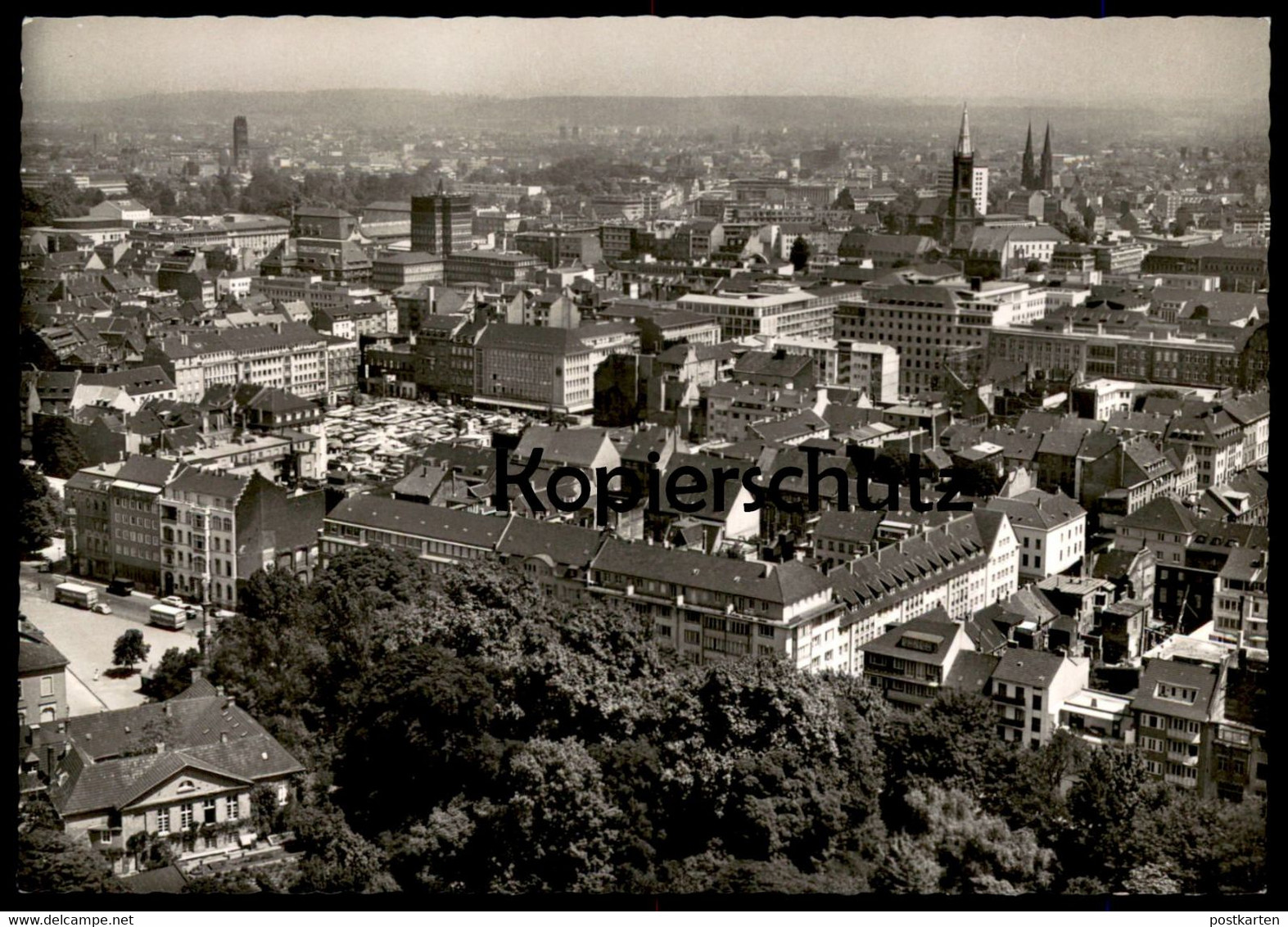 ÄLTERE POSTKARTE BLICK AUF DÜSSELDORF PANORAMA TOTALANSICHT Markt marché market Ansichtskarte AK cpa postcard