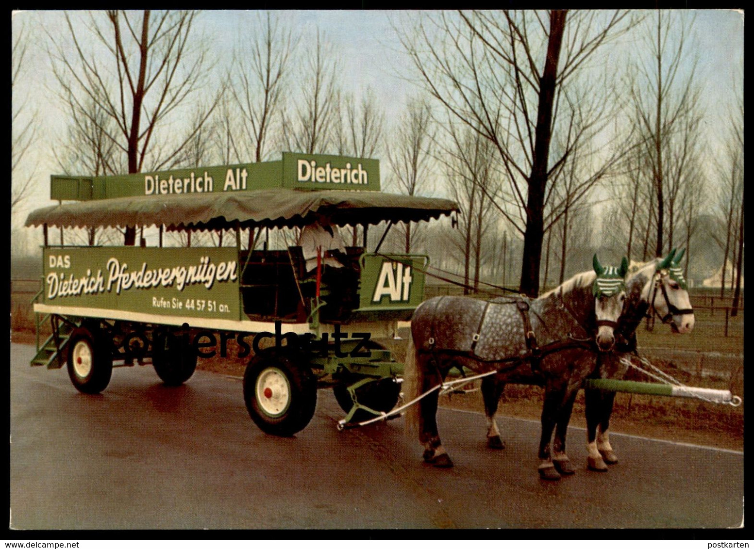 ÄLTERE POSTKARTE DIETERICH ALT BIER PFERDEVERGNÜGEN DÜSSELDORF Brauerei beer cerveza Kutsche Blesse postcard AK cpa