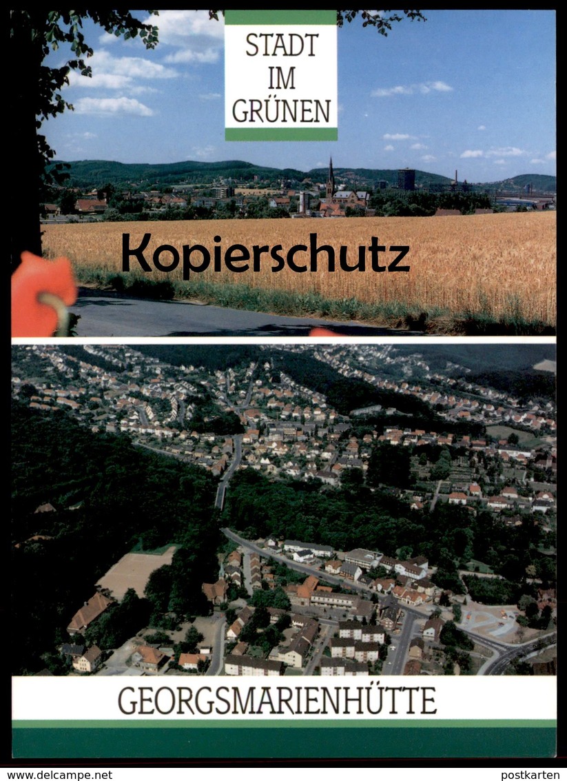 ÄLTERE POSTKARTE GEORGSMARIENHÜTTE BEI OSNABRÜCK STADT IM GRÜNEN STADTTEILE OESEDE UND ALT GEORGSMARIENHÜTTE AK