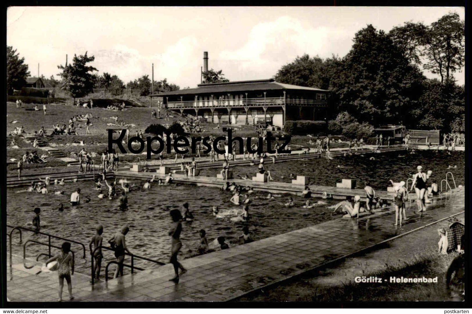 ÄLTERE POSTKARTE GÖRLITZ HELENENBAD SCHWIMMBAD Swimming Pool Piscine Freibad Bad bath bathing suit Mode cpa postcard AK