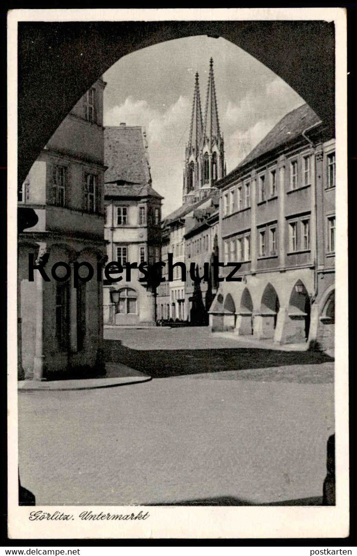 ÄLTERE POSTKARTE GÖRLITZ UNTERMARKT STEMPEL 10 JAHRE DRK DDR Zgorzelec Zhorjelc cpa postcard AK Ansichtskarte