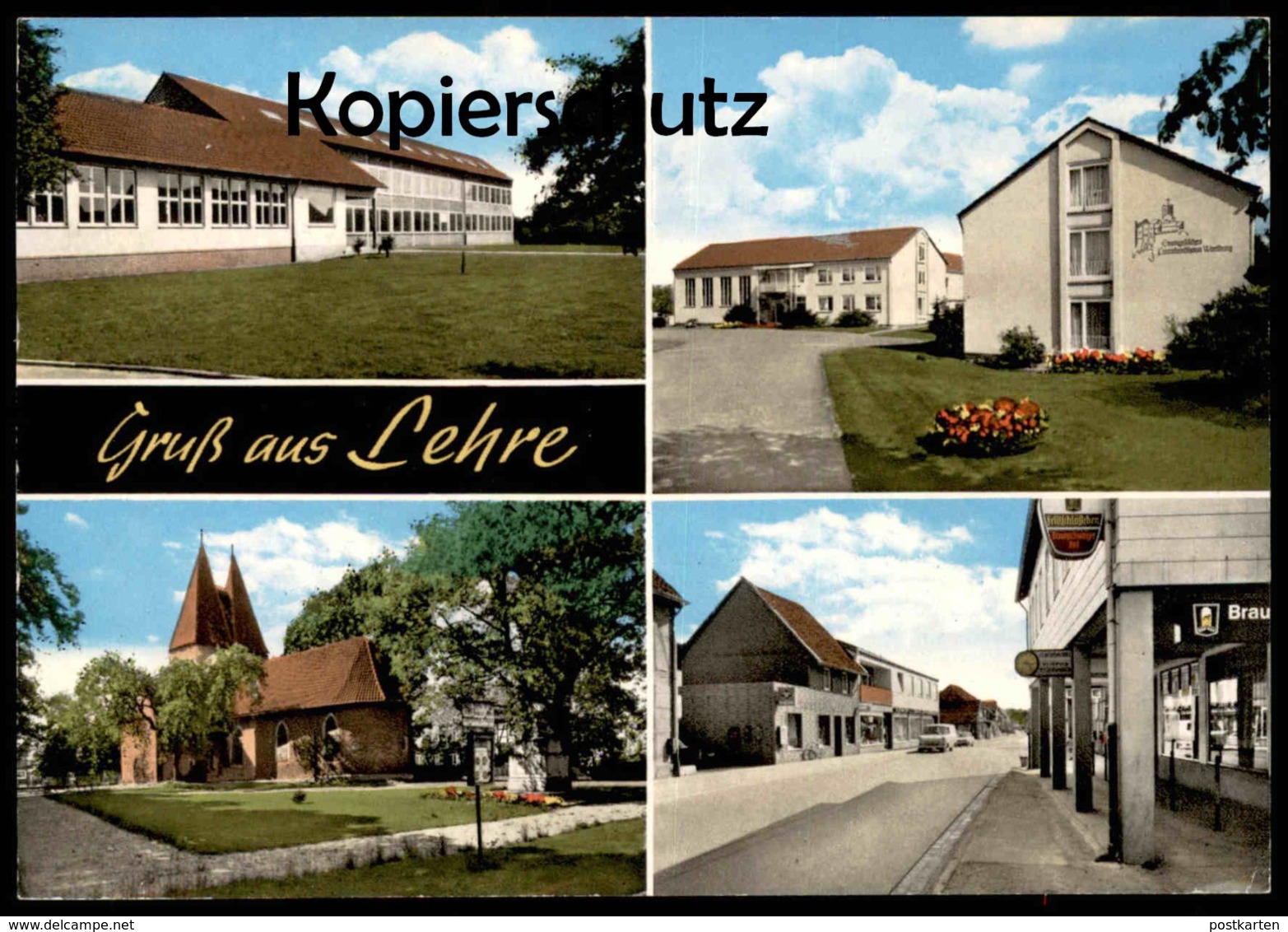 ÄLTERE POSTKARTE GRUSS AUS LEHRE NIEDERSACHSEN Evangelisches Altenheim Wartburg Feldschlösschen Brauerei Ansichtskarte