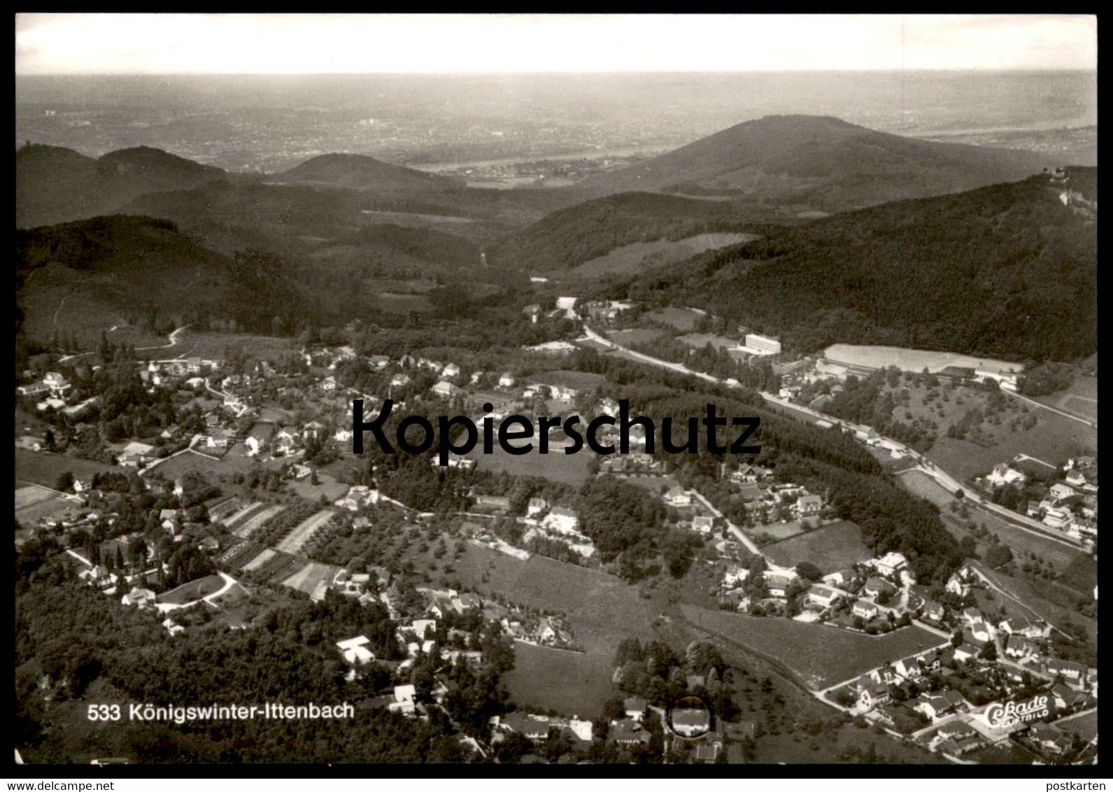 ÄLTERE POSTKARTE KÖNIGSWINTER-ITTENBACH PANORAMA LUFTBILD FLIEGERAUFNAHME Ansichtskarte AK postcard cpa