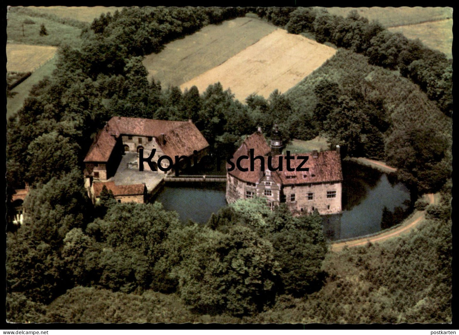 ÄLTERE POSTKARTE LÜDINGHAUSEN BURG VISCHERING LUFTBILD FLIEGERAUFNAHME Wasserburg castle chateau Ansichtskarte postcard