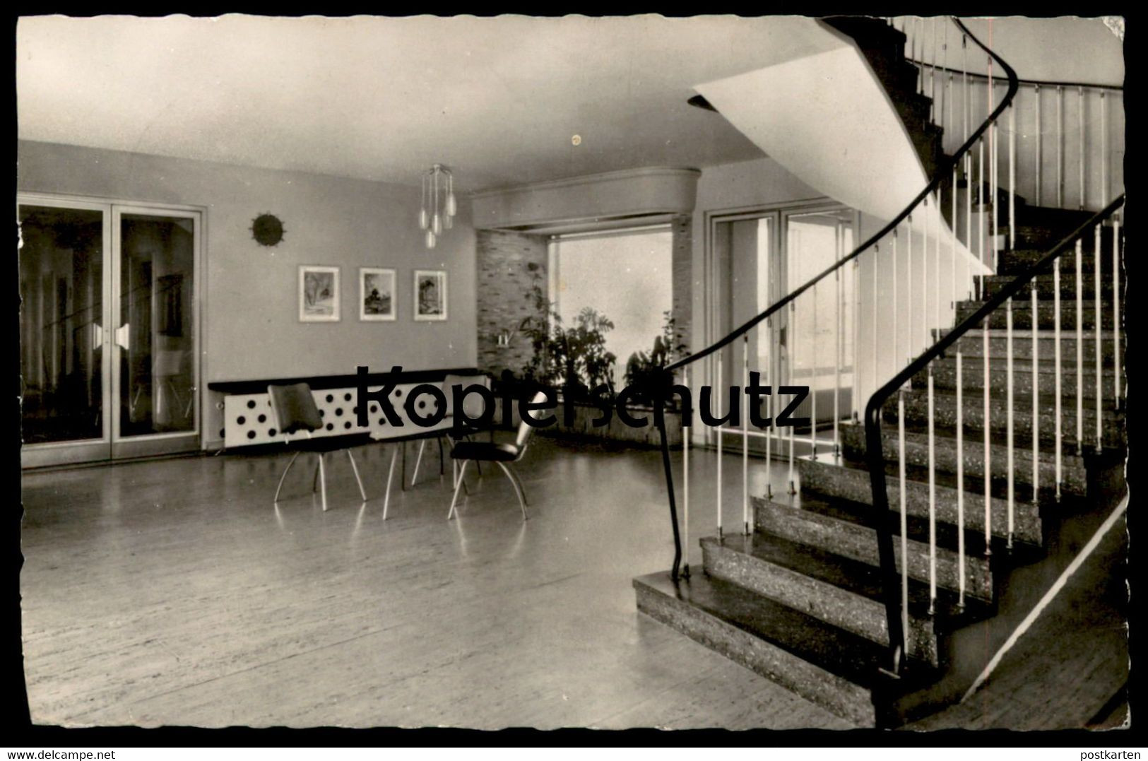 ÄLTERE POSTKARTE MÜNSTER WESTFALEN SCHULE DER BUNDESBAHN EINGANGSHALLE BUNDESBAHNSCHULE Schule railway school école cpa