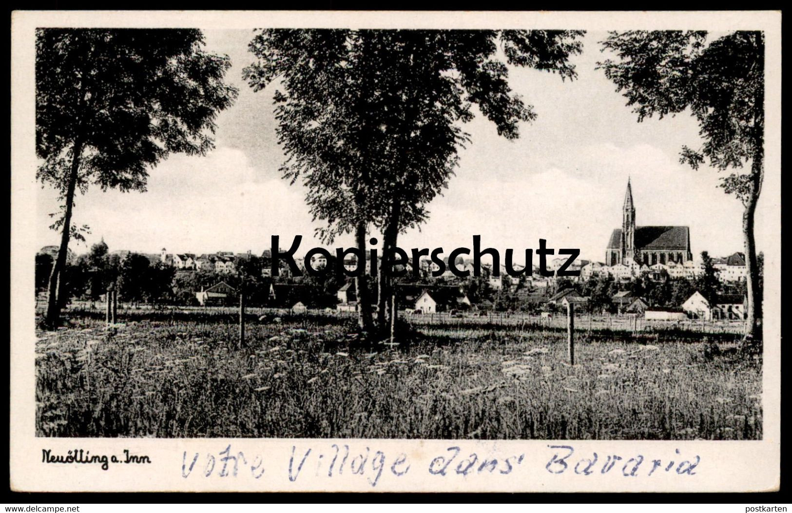 ÄLTERE POSTKARTE NEUÖTTING AM INN PANORAMA GESAMTANSICHT cpa postcard Ansichtskarte AK