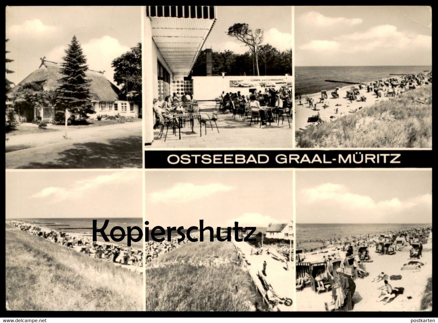 ÄLTERE POSTKARTE OSTSEEBAD GRAAL-MÜRITZ STRAND GASTSTÄTTE KREIS ROSTOCK cpa postcard Ansichtskarte AK