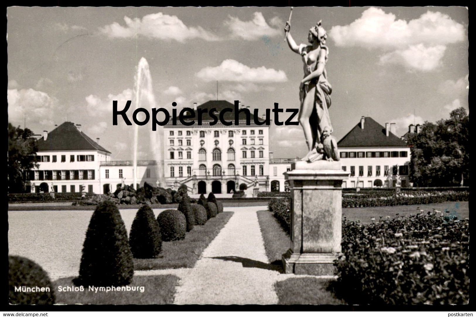 ÄLTERE POSTKARTE SCHLOSS NYMPHENBURG MÜNCHEN Denkmal Statue Brunnen fontaine fountain monument chateau castle postcard