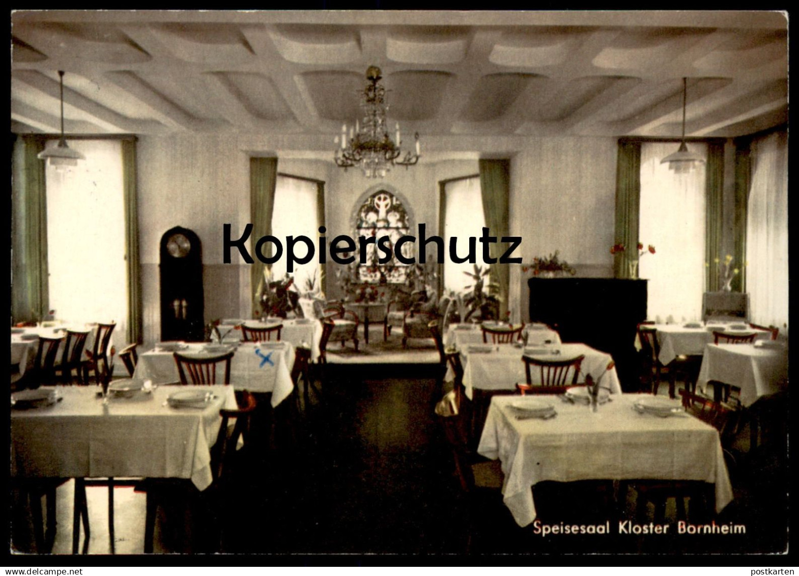 ÄLTERE POSTKARTE SPEISESAAL KLOSTER BORNHEIM MARIA HILF Standuhr grandfather clock couvent convent postcard cpa AK