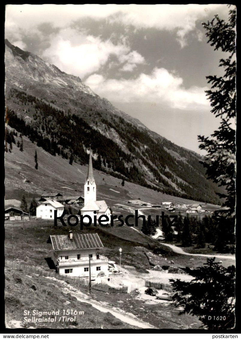 ÄLTERE POSTKARTE ST. SIGMUND SELLRAINTAL PANORAMA SELLRAIN TIROL ALPENGASTHOF HUBERTUS TONI SCHWARZ Ansichtskarte AK