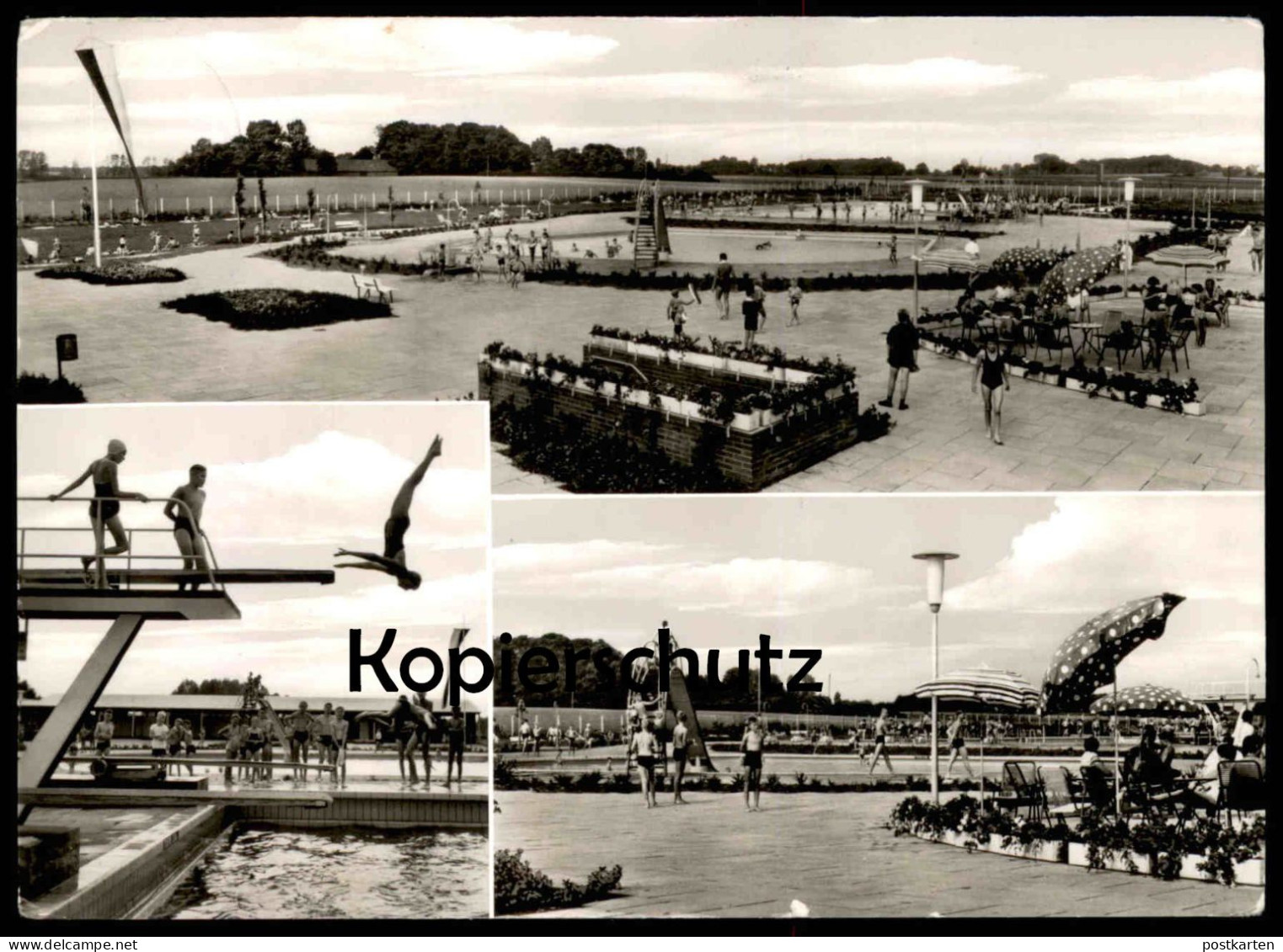 ÄLTERE POSTKARTE STADTLOHN FREIBAD SCHWIMMBAD SPRUNGTURM KÖPPER SALTO BAD swimming pool piscine Ansichtskarte postcard