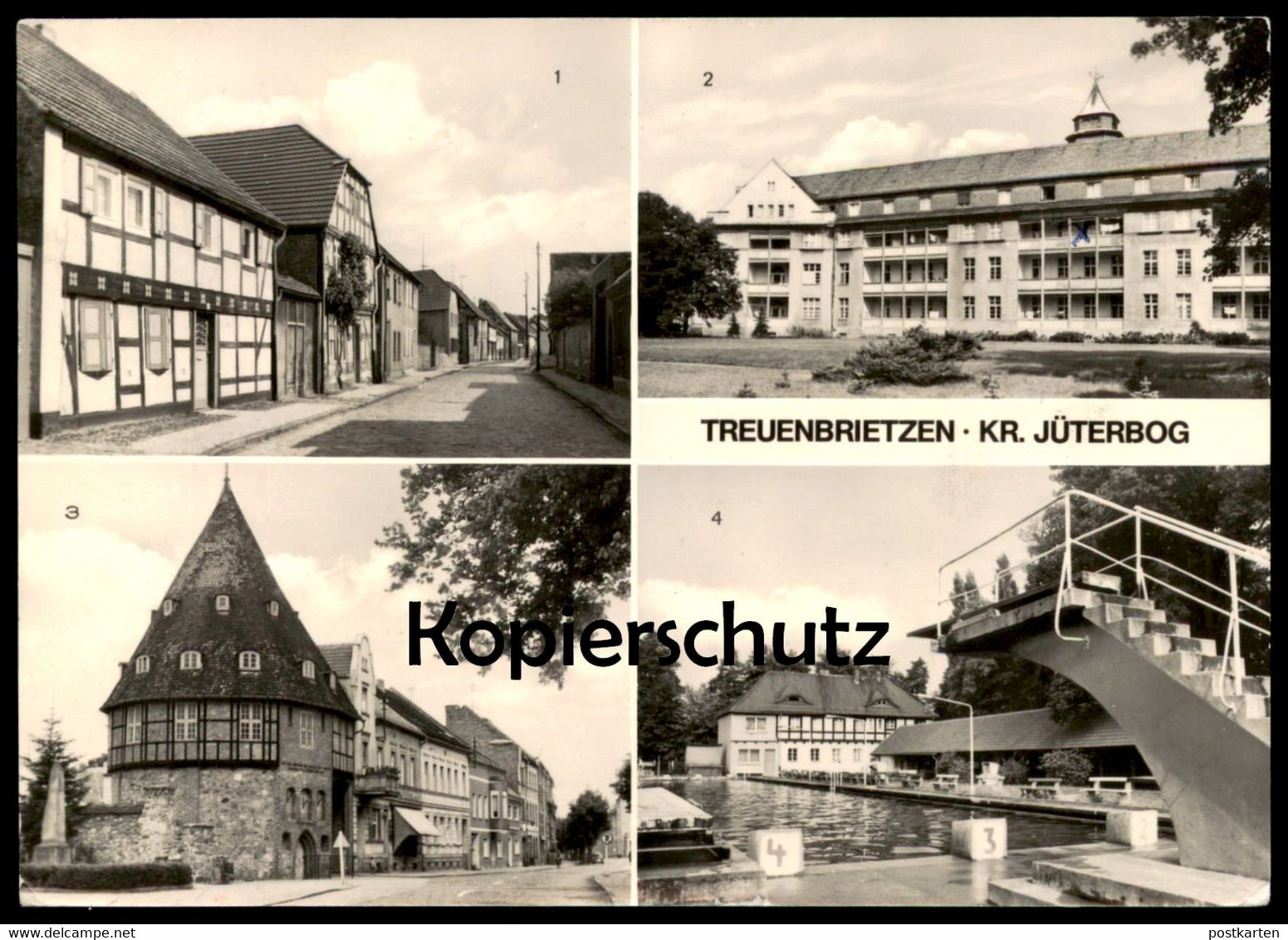 ÄLTERE POSTKARTE TREUENBRIETZEN VOGELSANGSTRASSE KREISKRANKENHAUS HEIMATMUSEUM BAD cpa postcard Ansichtskarte AK