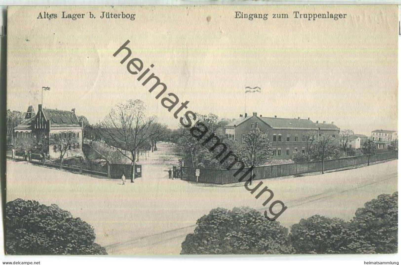 Altes Lager bei Jüterbog - Eingang zum Truppenlager - gel. 1913
