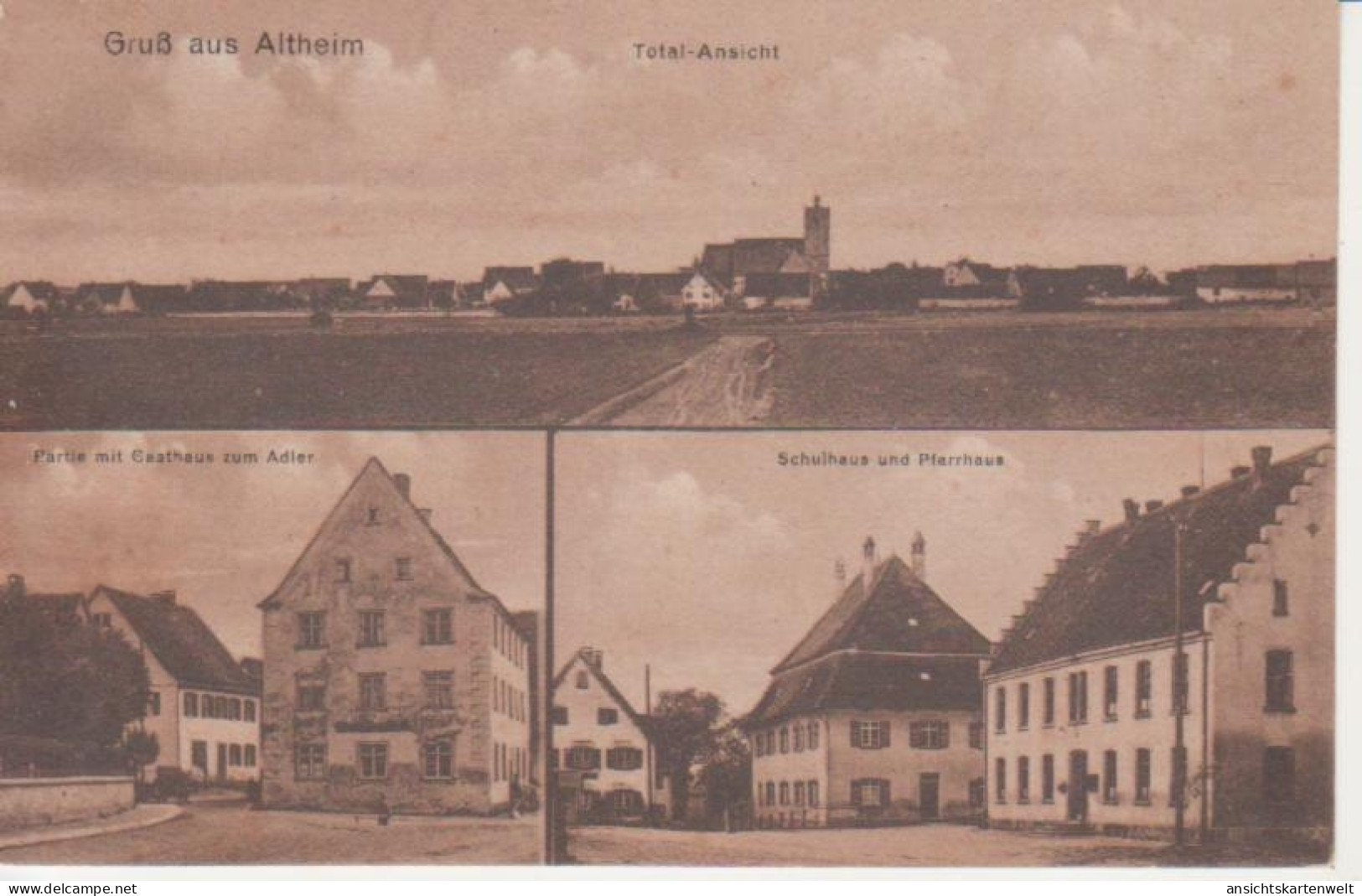 Altheim Gasthaus Adler Schule Pfarrhaus ngl #208.635
