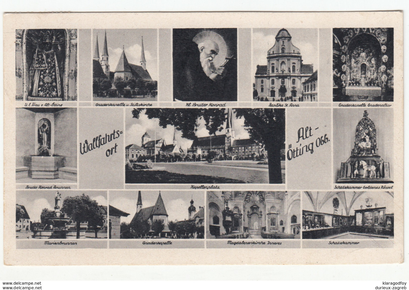Altoetting old postcard travelled b181025