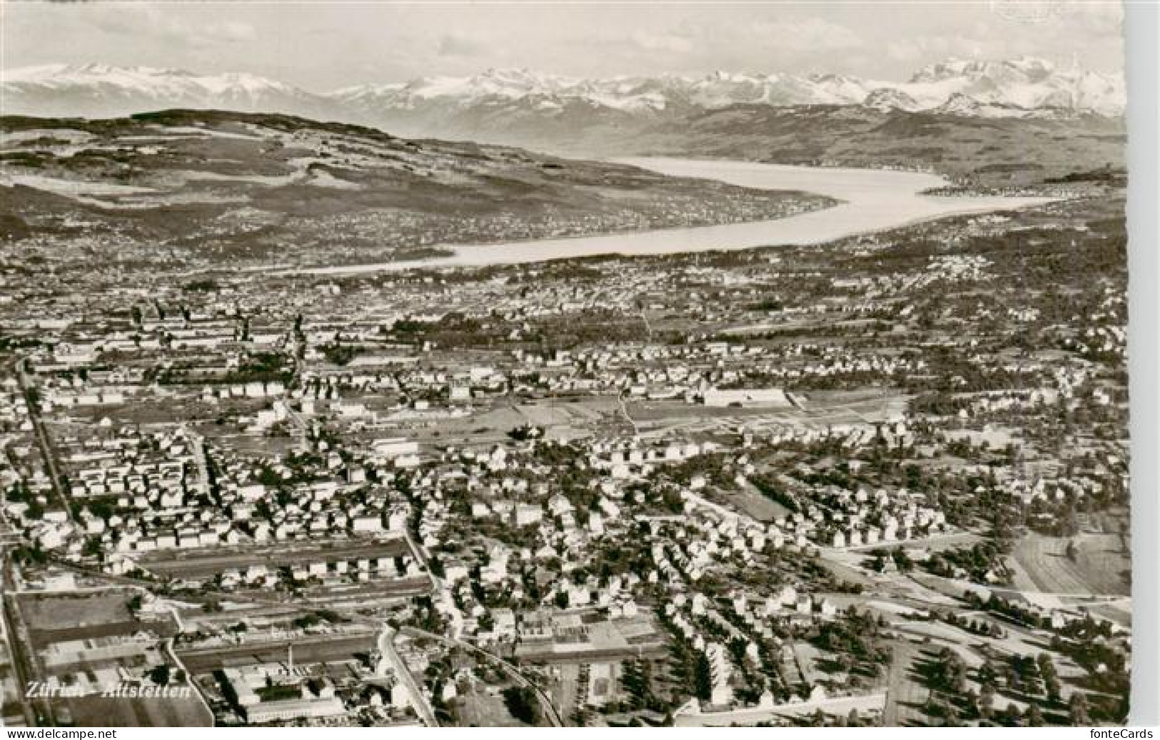Altstetten  Zuerich ZH Zuerichsee Alpen Stadtansicht Wohnquartier Bahnlinie Pano