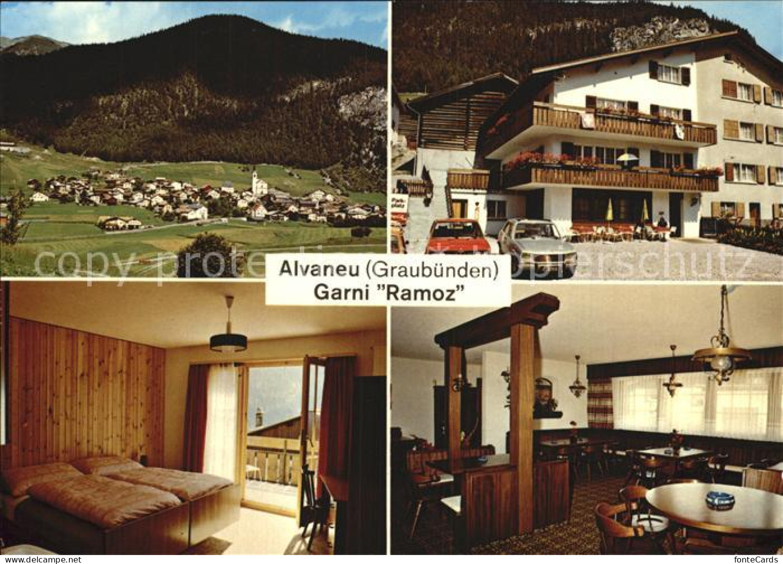Alvaneu Bad Gasthaus Garni Ramoz Gaststube Doppelzimmer Gesamtansicht
