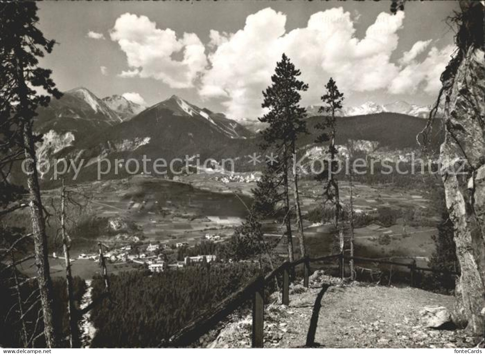 Alvaneu Bad und Dorf vom Schaftobel aus