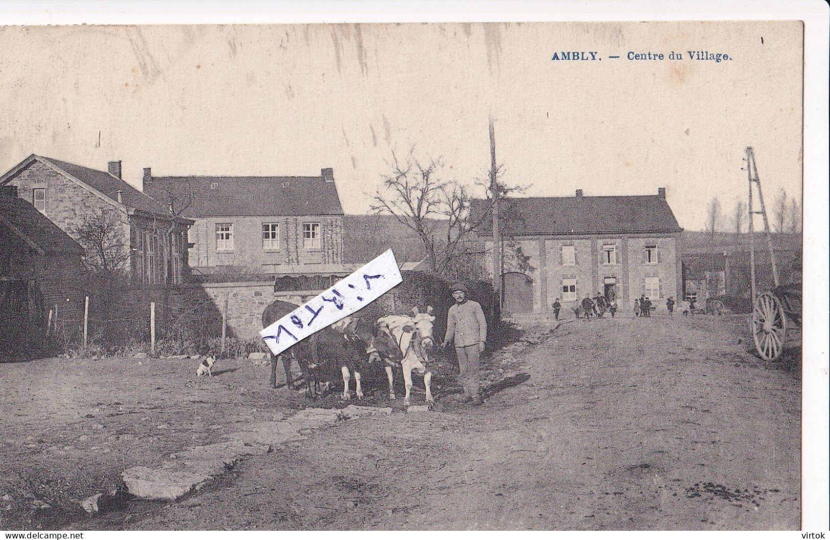 AMBLY ( Nassogne ) - CENTRE DU VILLAGE   ecrit avec timbre