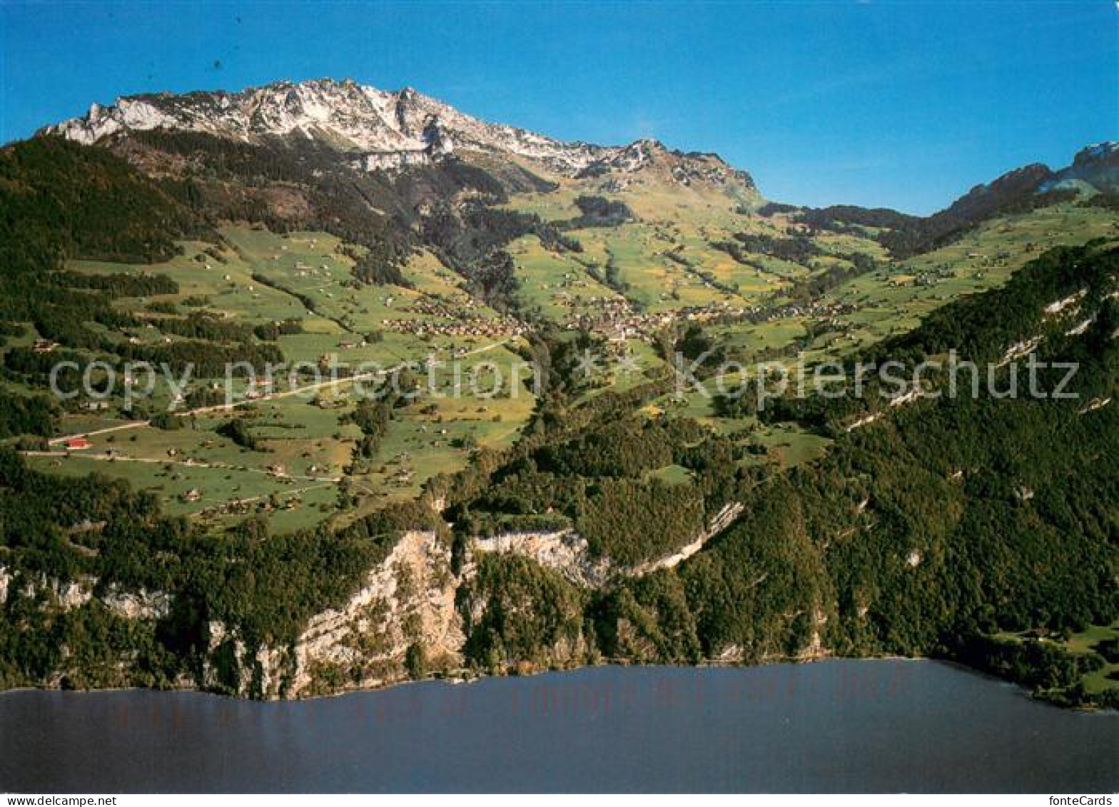 Amden Walensee SG Fliegeraufnahme mit Walensee
