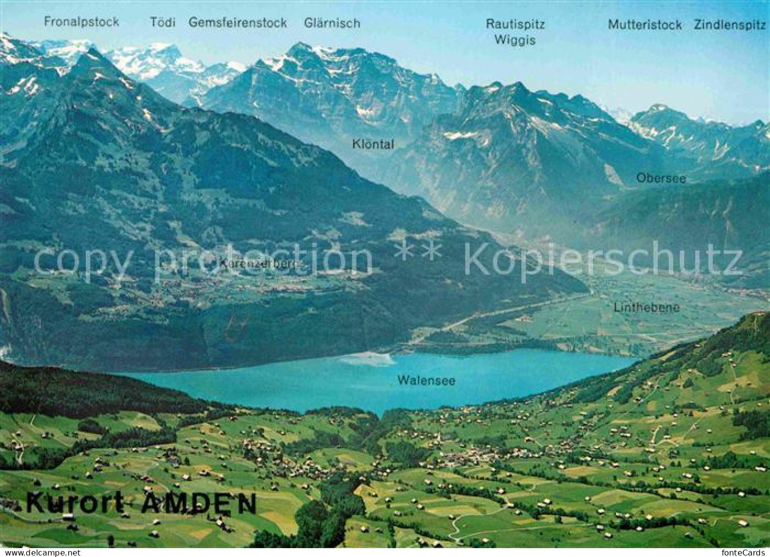 Amden Walensee SG Fliegeraufnahme Walensee Linthebene