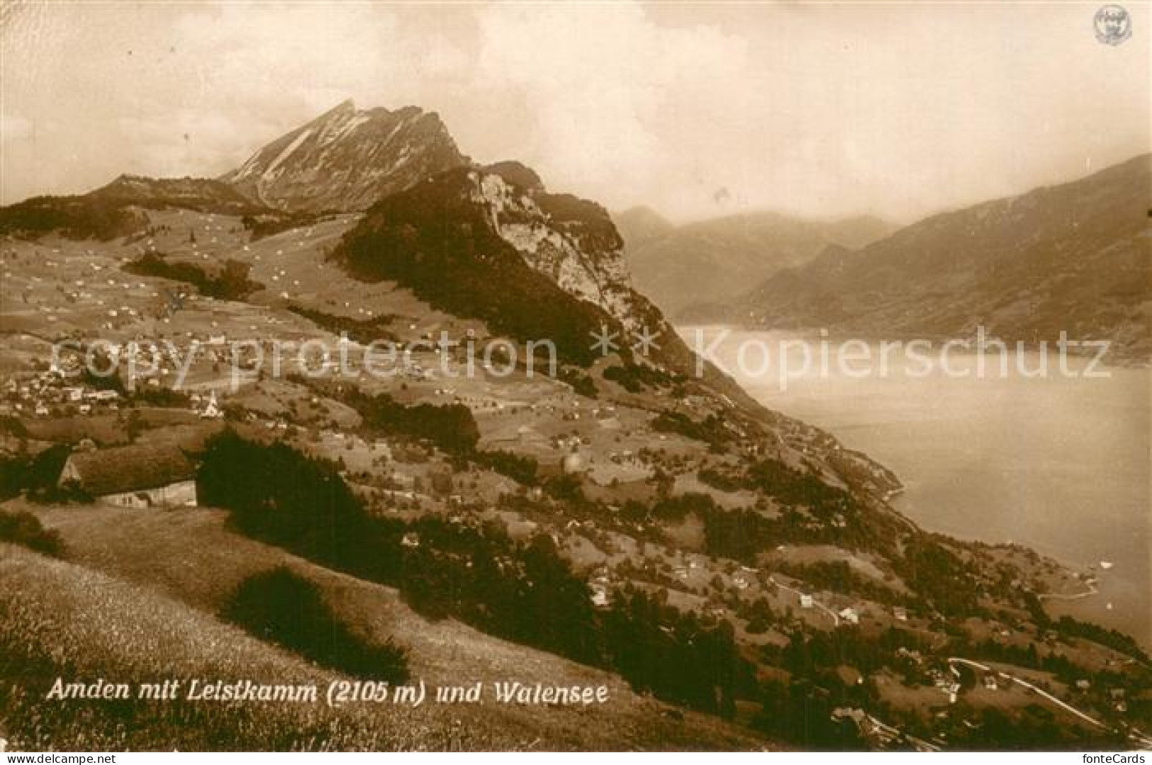 Amden Walensee SG mit Leistkamm und Walensee