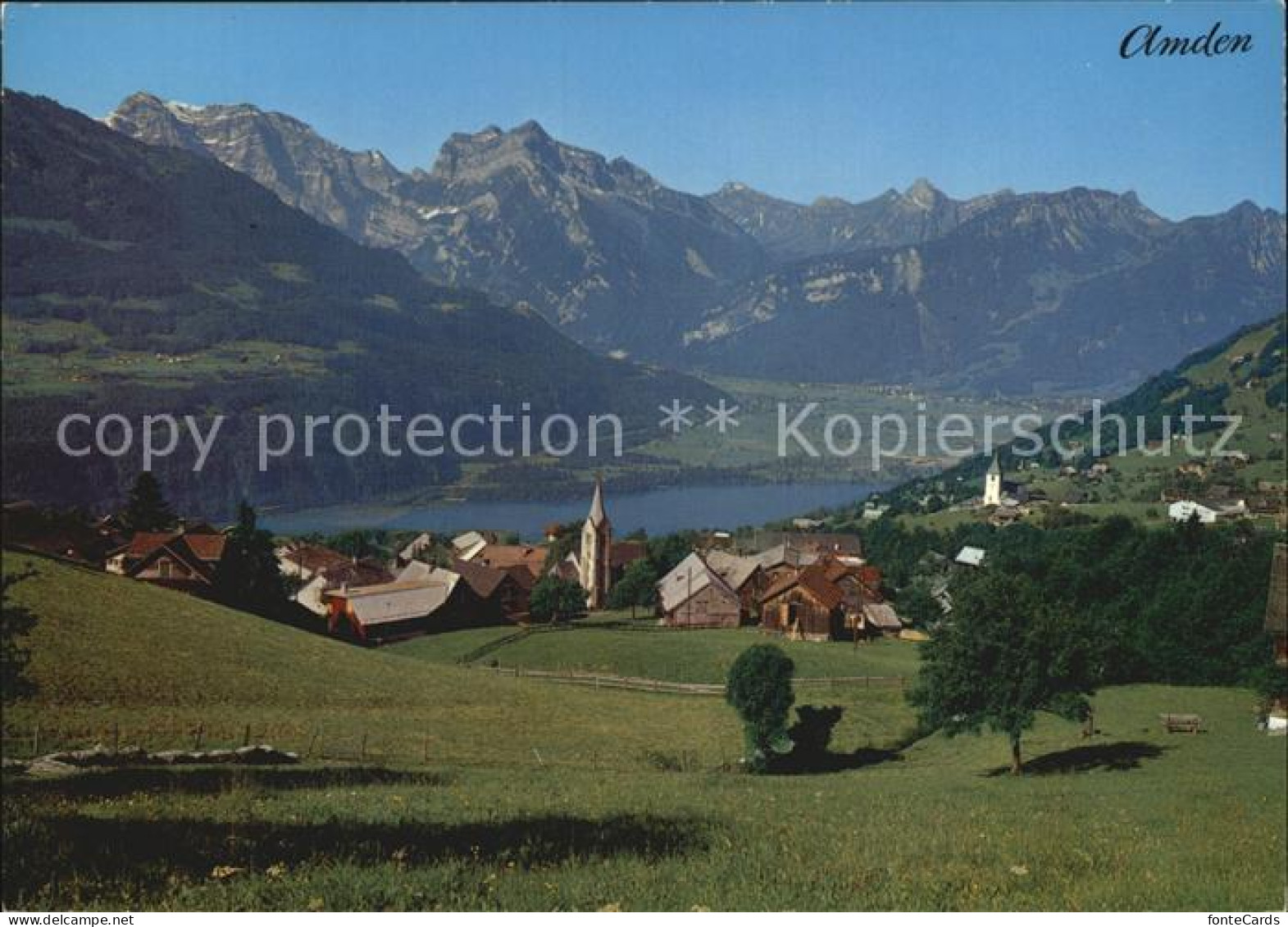 Amden Walensee SG mit Walensee und Glarnerland