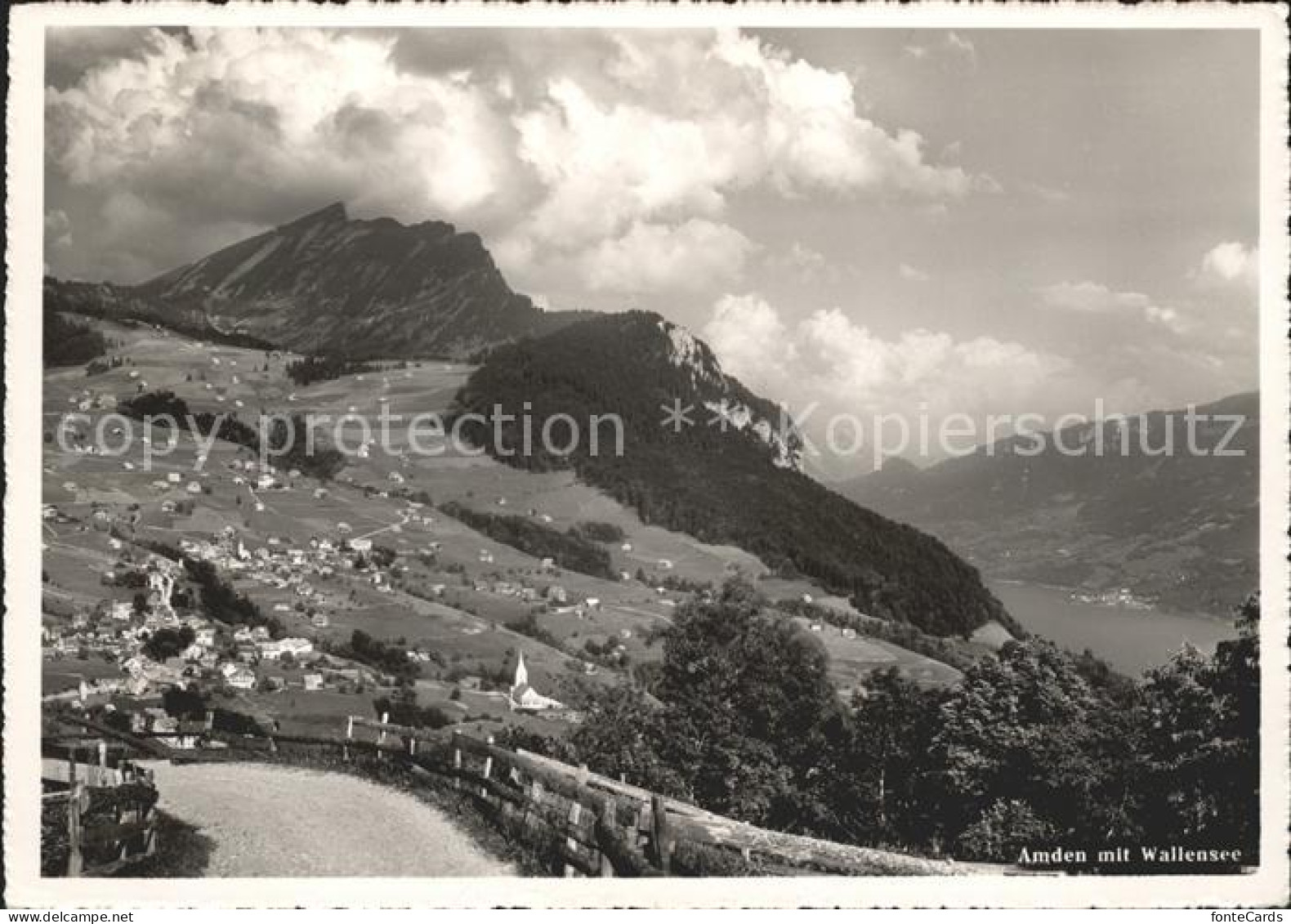 Amden Walensee SG Panorama mit Walensee