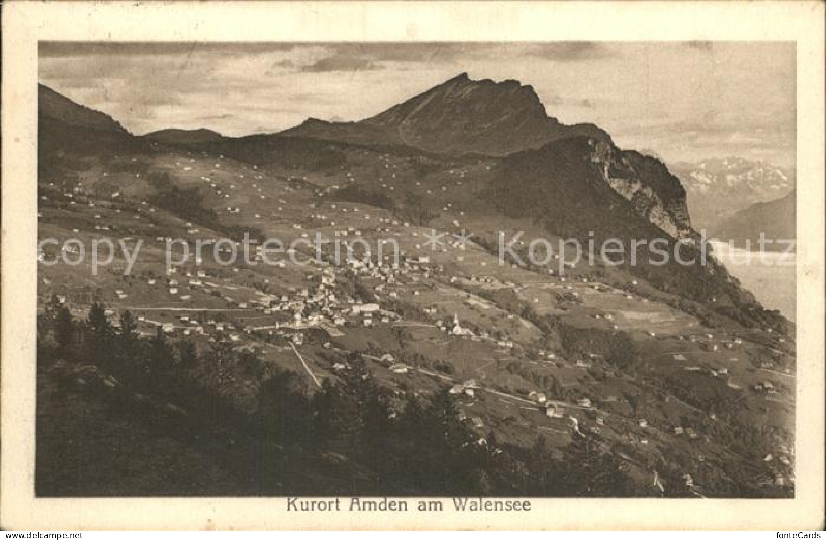 Amden Walensee SG Panorama mit Walensee