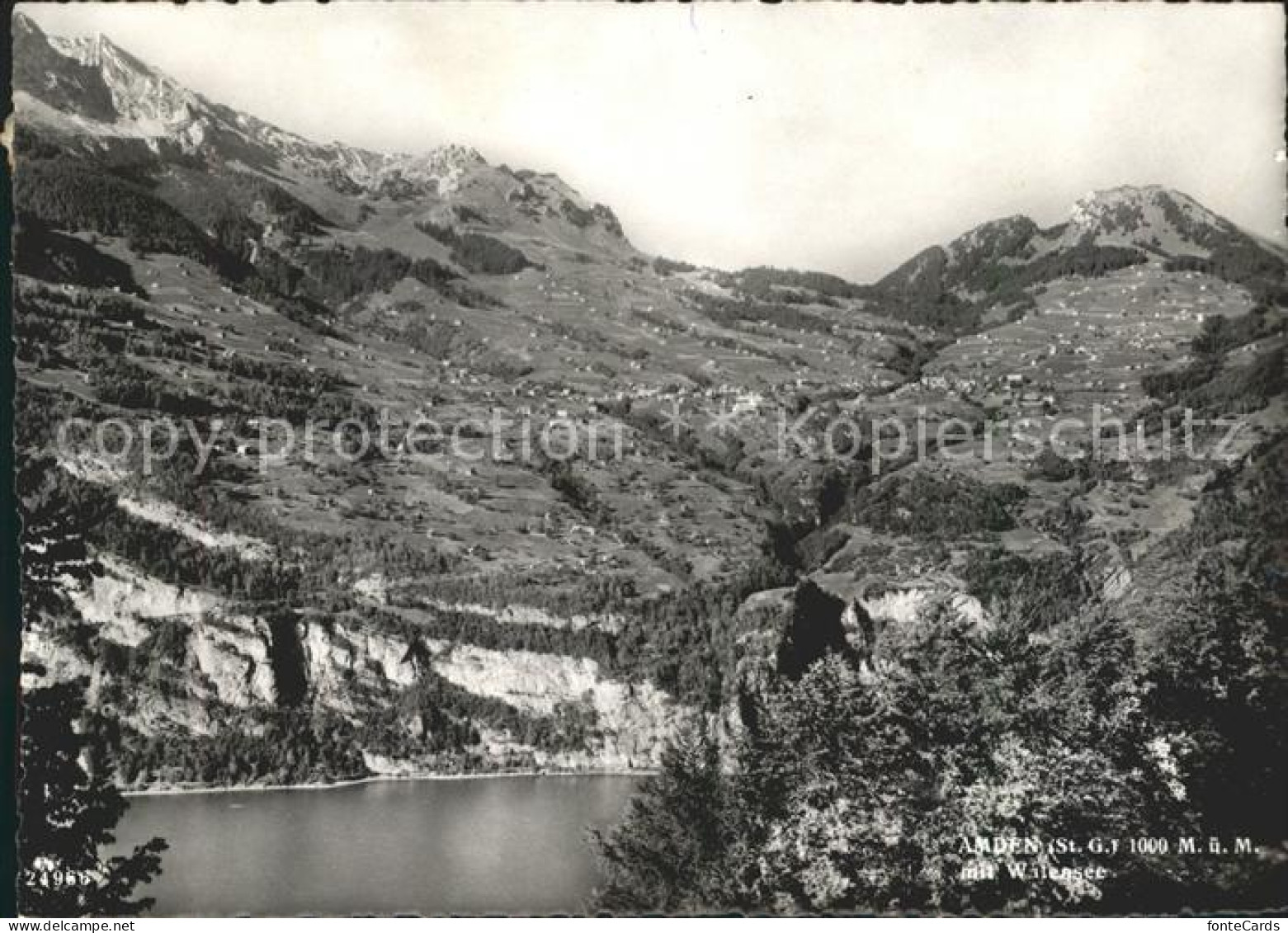 Amden Walensee SG Panorama mit Walensee