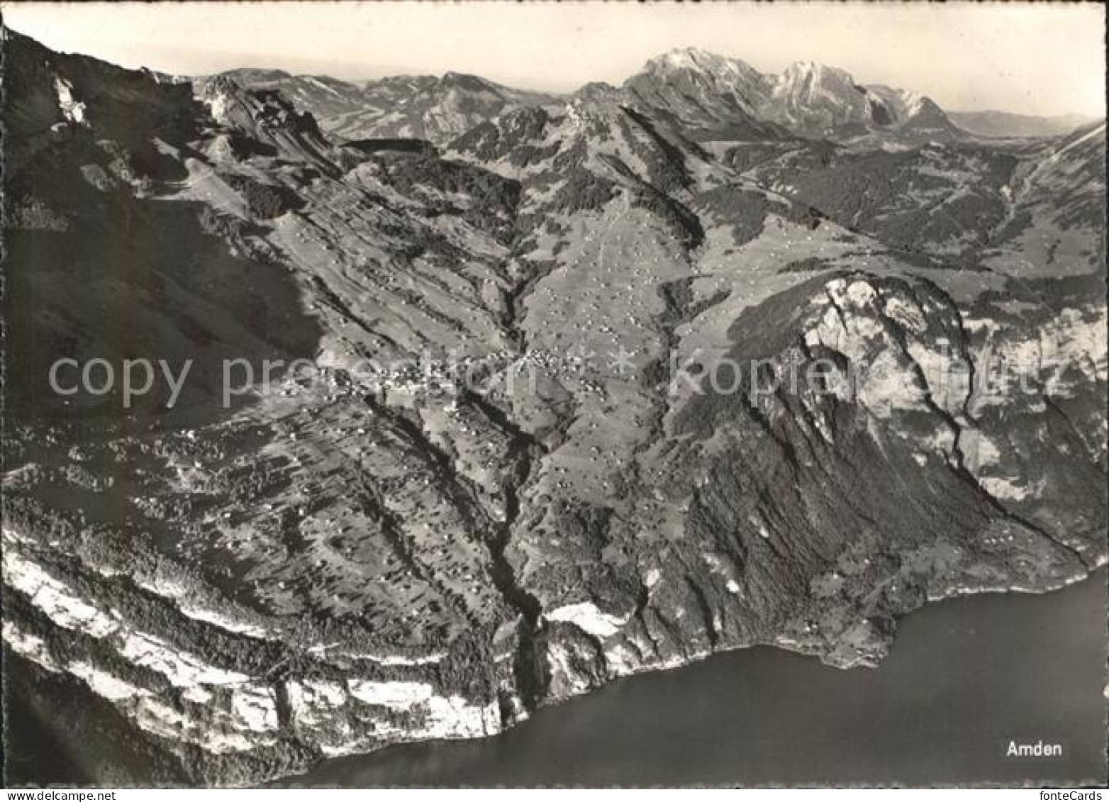 Amden Walensee SG Walensee Alpenpanorama Fliegeraufnahme