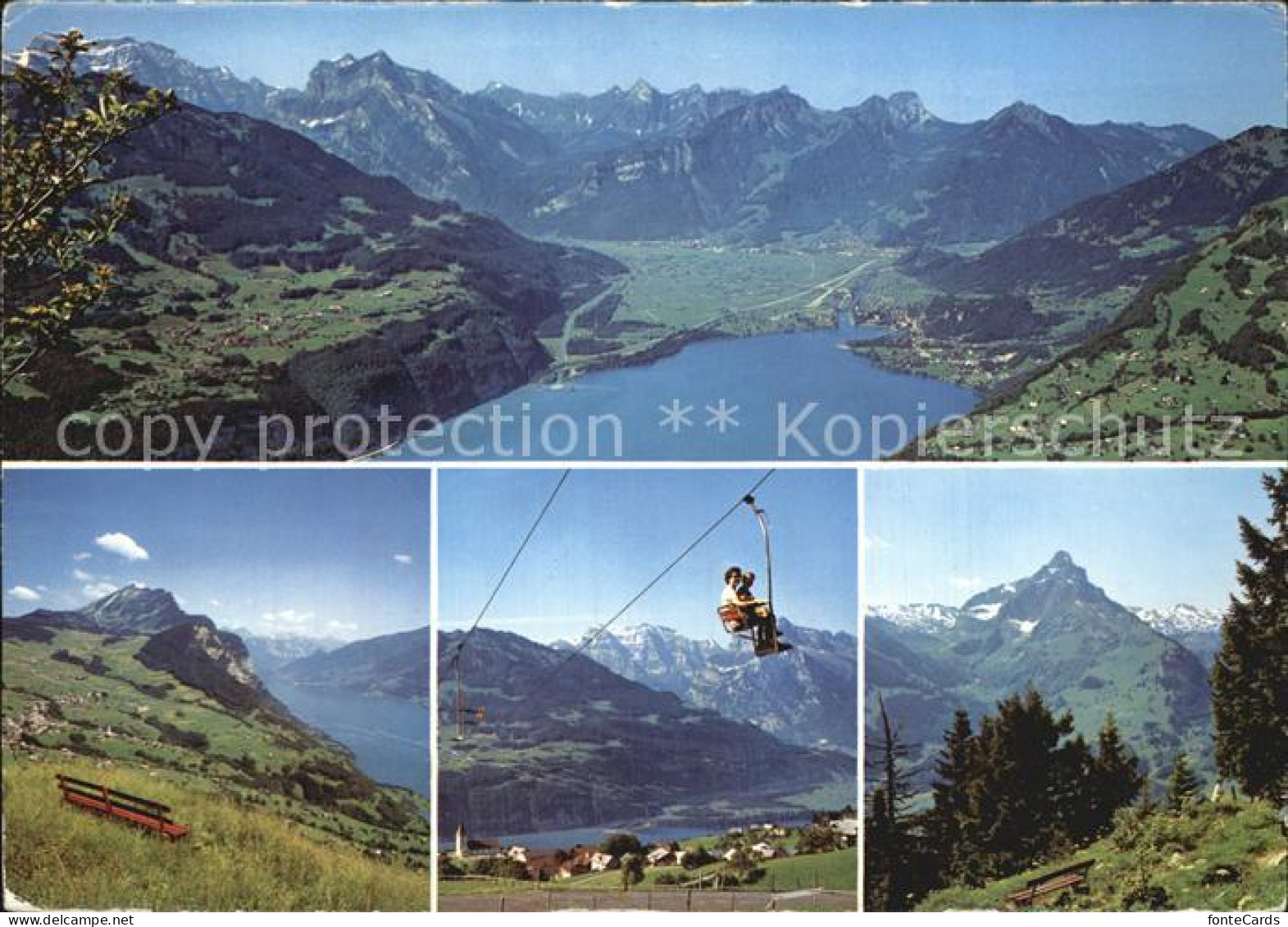 Amden Walensee SG Walensee Linthebene und Glarnerberge