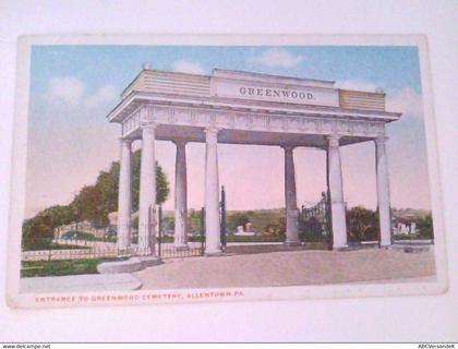 Greenwood Cemetery. AK. Eingang. Allentown. PA. Ansichtskarte.
