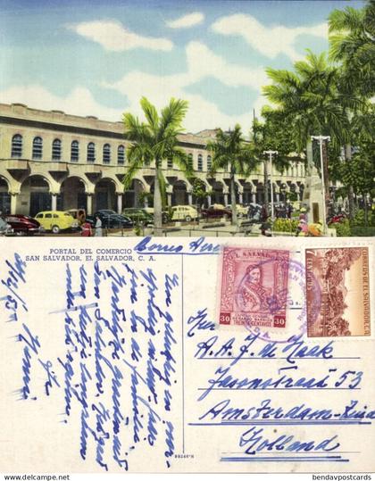 el salvador, C.A., SAN SALVADOR, Portal del Comercio (1955) Postcard