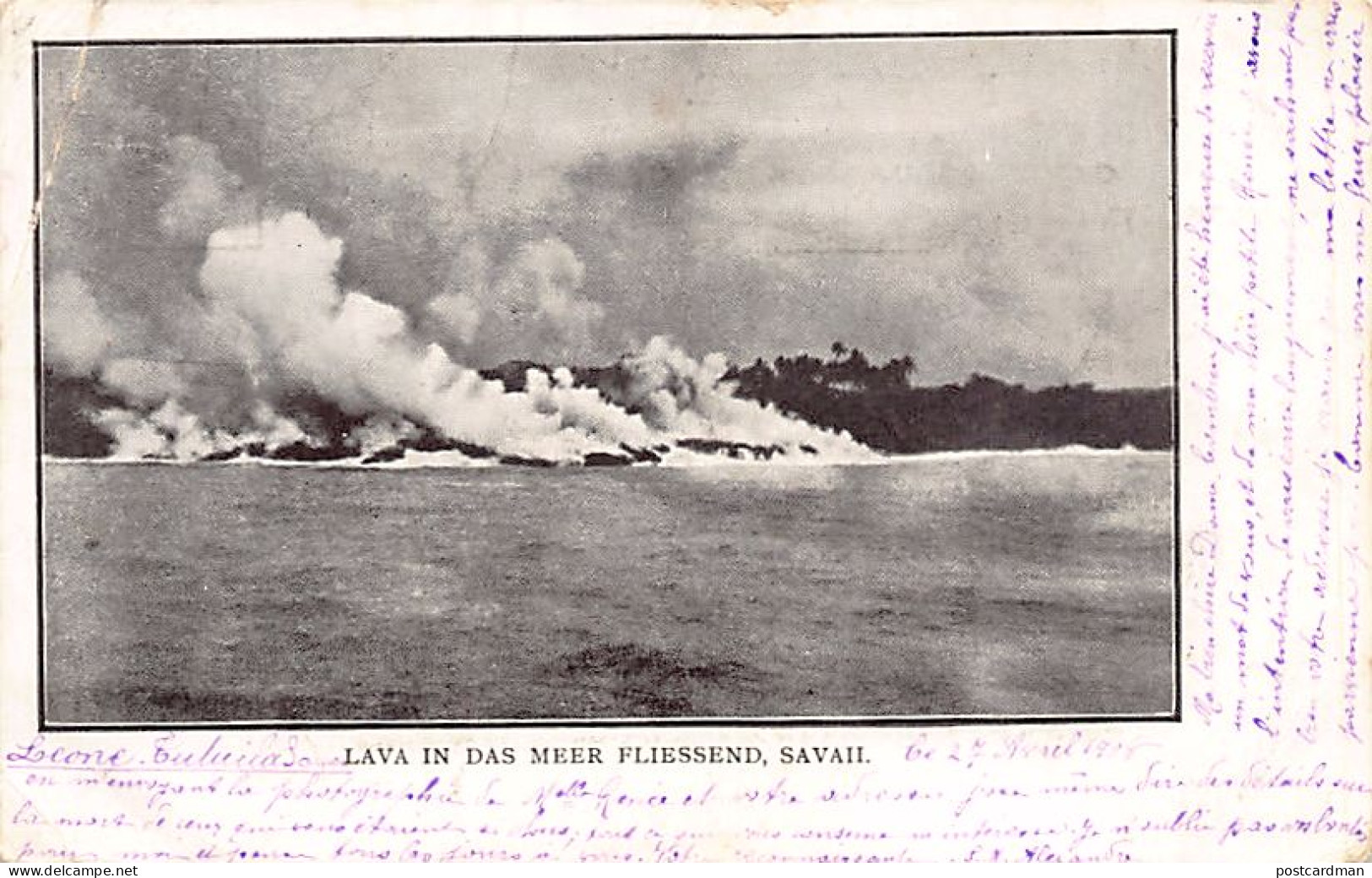 American Samoa - Lava flowing into the sea - Publ. unknown