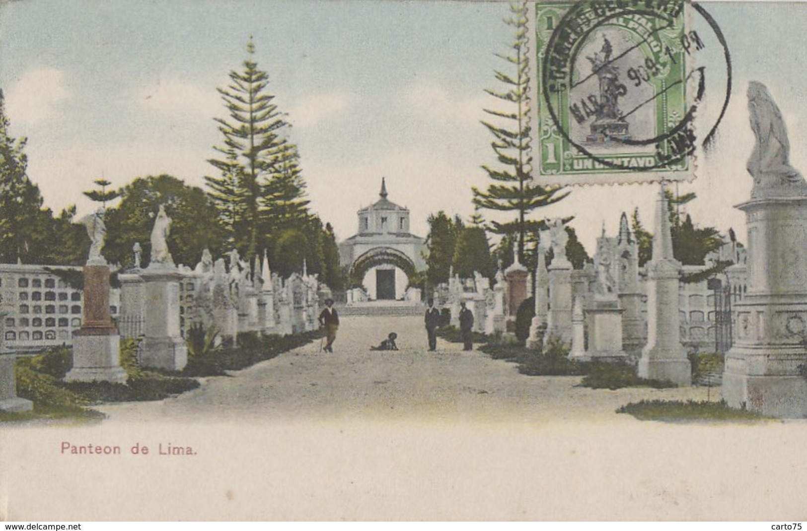 Amérique - Pérou - Peru - Lima - Panteon - Matasellos 1909
