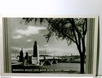 Memorial Bridge over Boise River, Boise Idaho. Alte Ansichtskarte / Postkarte s/w. gel. 1944. Blick über Brück