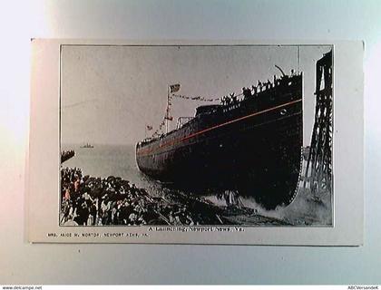Newport News (Werft) Va., A Launching, Schiff, USA, AK, ungelaufen, um 1900