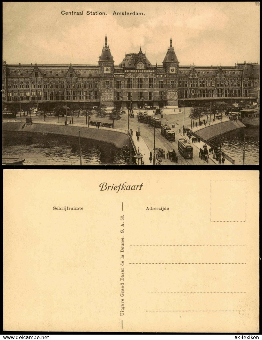 Amsterdam Amsterdam Centraal Station Hauptbahnhof Central Station 1910