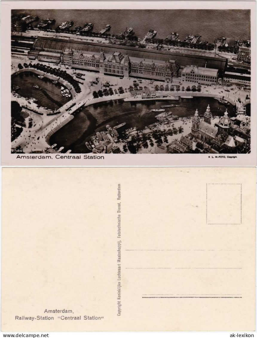 Amsterdam Panorama Hauptbahnhof / Central Station / Centraal station 1955