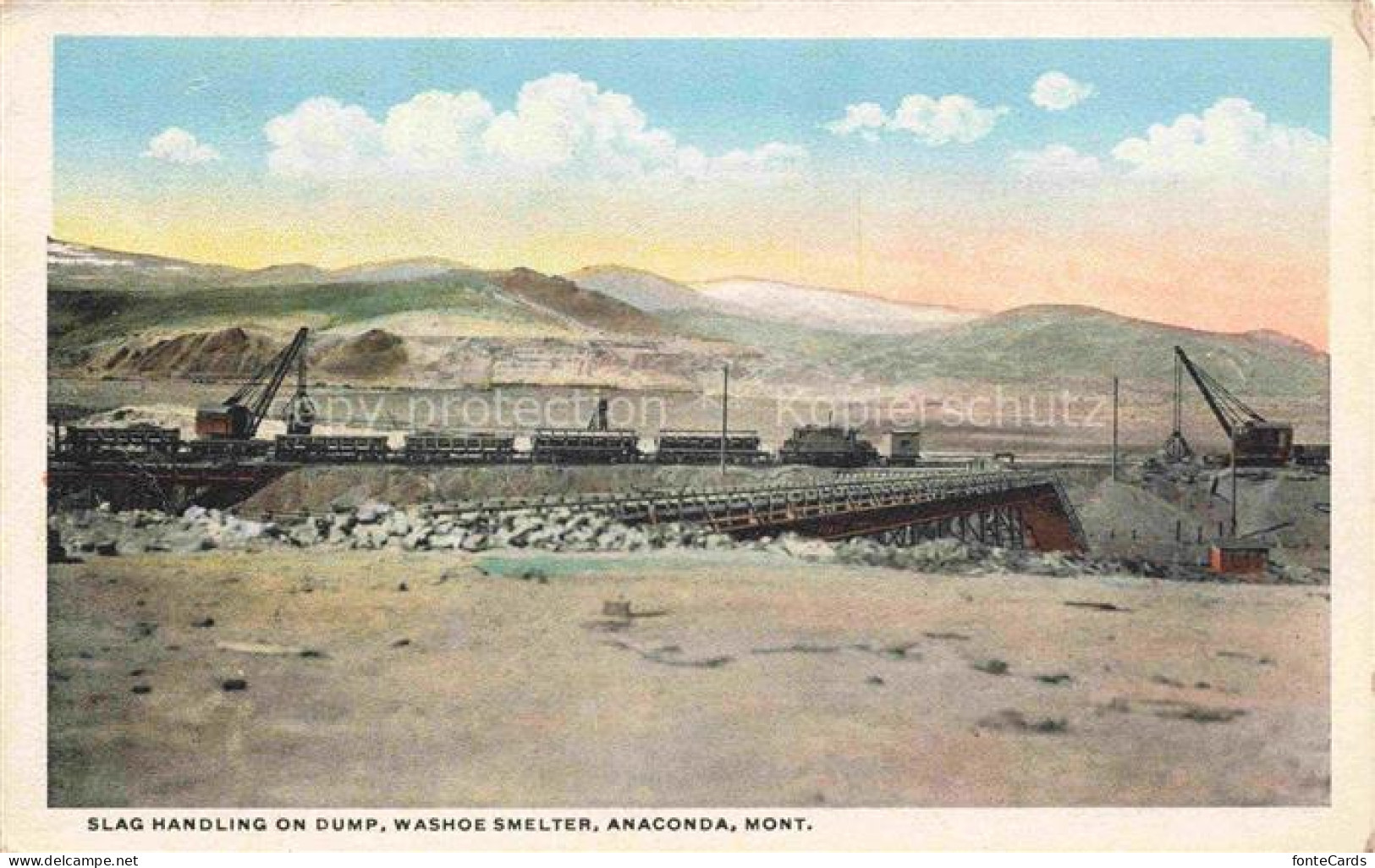 Anaconda Montana USA Slag handling on dump Washoe Smelter