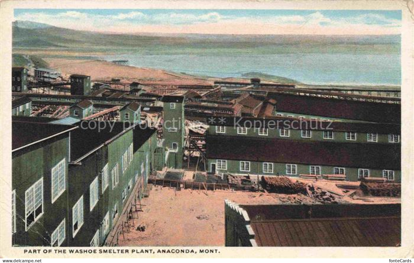 Anaconda Montana USA Washoe-Smelter Industrieanlage Schmelzwerk Fabrik Berge See